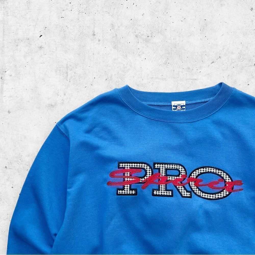 Vtg 90s NOS Pro Spirit Big Logo Sweatshirt, Embroidered Crop Workout Oversize XL - Picture 2 of 5